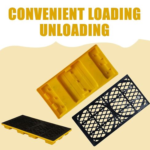 2 Drum Modular Spill Containment Platform with Drain Outlet & Forklift Pockets | 48"x24"x4" Heavy-Duty 2000lbs Capacity | Stackable Leakproof Tray for Garage, Kitchen, Basement & Industrial Storage in Saudi Arabia