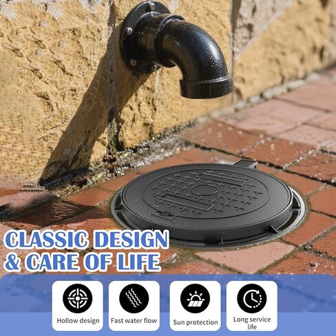 12 "غطاء مانول من الحديد الزهر وإطار ، غطاء خزان الصرف الصحي B125 مع قاعدة ، غطاء حوض الصرف الصحي الدائري ، غطاء فحص المعادن الأسود ، غطاء حوض مياه الصرف الصحي غير القابل للانزلاق. in Kuwait