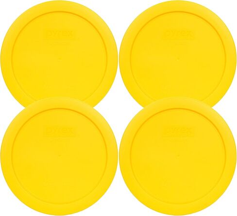 Pyrex 7201-PC 4-Cup Meyer Yellow Round Plastic Food Storage Lid, Made in USA - 4 Pack in Saudi Arabia