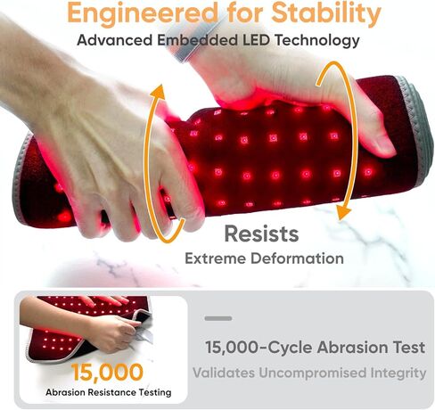 حزام العلاج بالضوء الأحمر بالأشعة تحت الحمراء للجسم - وسادة تسخين 660 نانومتر/850 نانومتر ، حصيرة دعم العضلات في الركبة المحمولة مع النبض التلقائي و 10 هرتز/40 هرتز ، جهاز علاج ضوء LED لمكتب منزل in Kuwait
