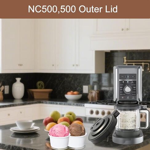 Outer Bowl Lid NC500 لـ Creami Deluxe 11-1 Ice Cream Maker ， مناسبة لسلسلة NC500،501. in Saudi Arabia