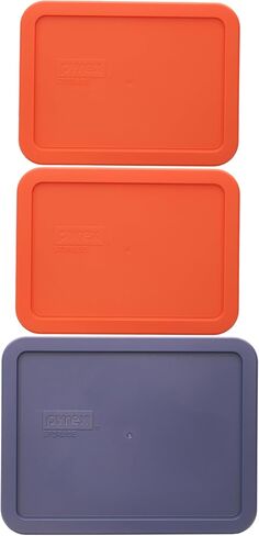 Pyrex (2) 7210-PC 3-Cup Pumpton Lids و (1) 7211-PC 6-Cup Blue LID مصنوعة في الولايات المتحدة الأمريكية in Saudi Arabia