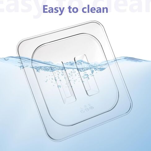 15 Pieces Universal Polycarbonate Food Pan Lids Covers with Handle, 1/6 Size Clear Restaurant Commercial Hotel Steam Food Pan Lid for Breakfasts Fruits Vegetables Beans Corns in Saudi Arabia