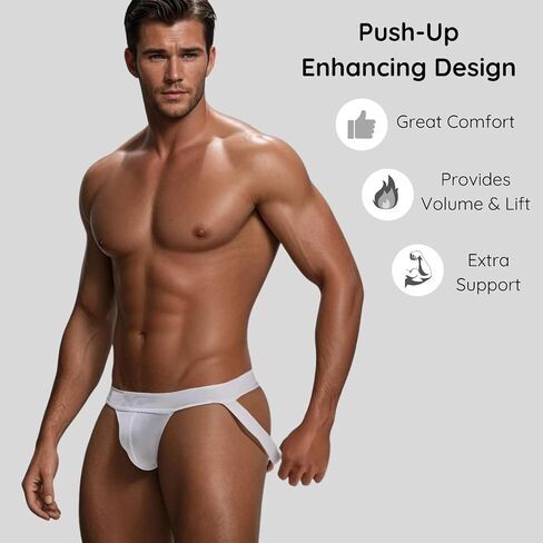 X2 Men's Jockstrap Underwear – Athletic Supporter with Push-Up Pouch – Soft Stretchy Nylon – Colombian Design in Saudi Arabia