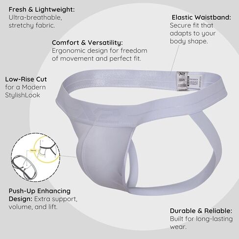 X2 Men's Jockstrap Underwear – Athletic Supporter with Push-Up Pouch – Soft Stretchy Nylon – Colombian Design in Saudi Arabia
