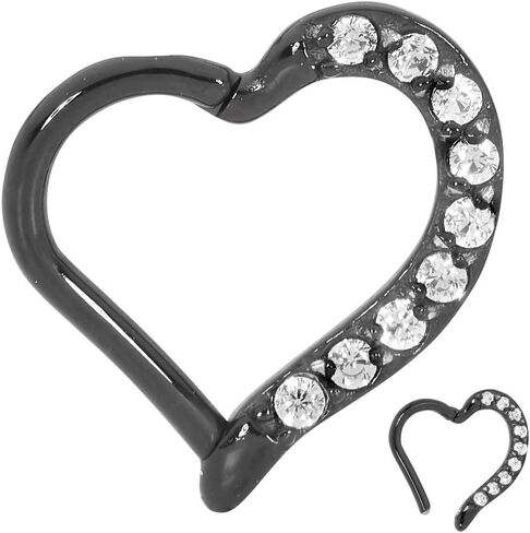 365 Sleepers 316L Surgical Steel Hypoallergenic 16g Love Gem Gem المجوهرات الحاجز المفصلية حلقة خاتم الجسم خارقة الشفاه الحلزونية اللولب الراك in Kuwait