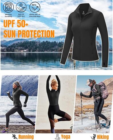 في الهواء الطلق Ventures Full zip up Athletic Stacket Rightweight Running Jacket مع جيوب للمشي لمسافات طويلة اليوغا الصالة الرياضية in Saudi Arabia