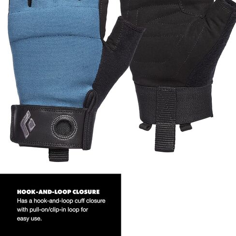 Black Diamond Crag Half-Finger Rock Climbing Gloves for Belaying, Black, X-Large in Kuwait