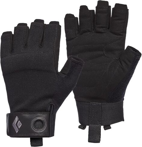 Black Diamond Crag Half-Finger Rock Climbing Gloves for Belaying, Black, X-Large in Kuwait