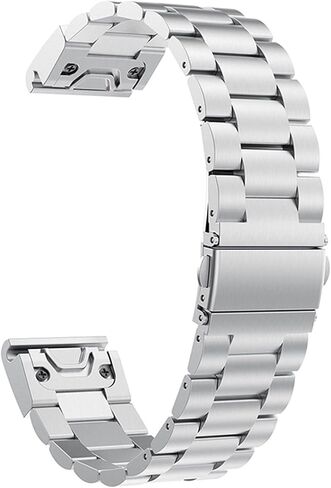 COOVS Stainless Steel Wrist Band Strap for Garmin Fenix 6X 6S 6 5X 5 5S Plus 3HR 935 945 Easyfit Quick Release Metal Watch Wrist Band (Color : Silver, Size : 22mm Fenix 6 5 935) in Kuwait