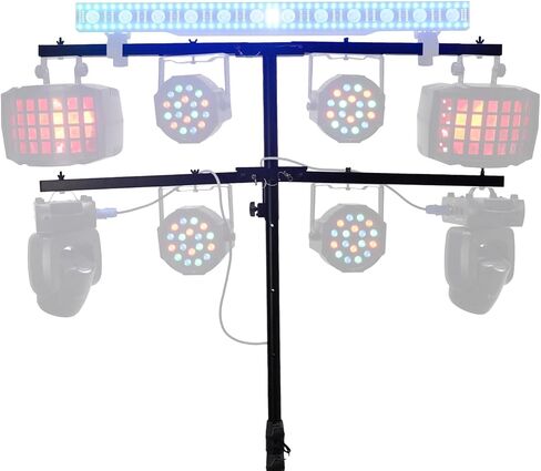 Rockville RVLS-F1 12FT Folding Lighting Tree Stand For 8 Lights, 110LB Capacity, 48" Foldable Lighting Mount Bar, Adjustable Height 95-142", Includes Mounting Hardware, for DJs and Events in Saudi Arabia