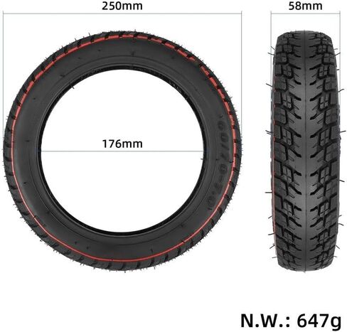 60/70-7.0 Electic Scooters Solid Off-Road Tubeless Tire Wheels Fit For MI4pro MI4pro Plus MI4 Pro Max Electric Scooter Replacement Wheels Tyre Accessories Parts (black) in Saudi Arabia
