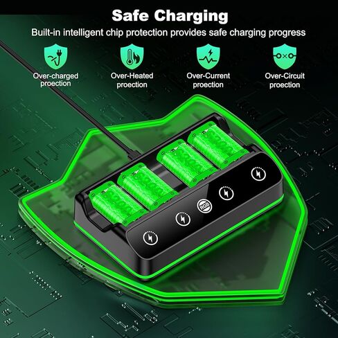 Rechargeable Battery Packs with Charger for Xbox One Controller, Charging Station Dock with 2 x 6200mWh Batteries Pack, Xbox One Charging Accessories Kit for Xbox Series X|S/One S|X/One Elite in Kuwait