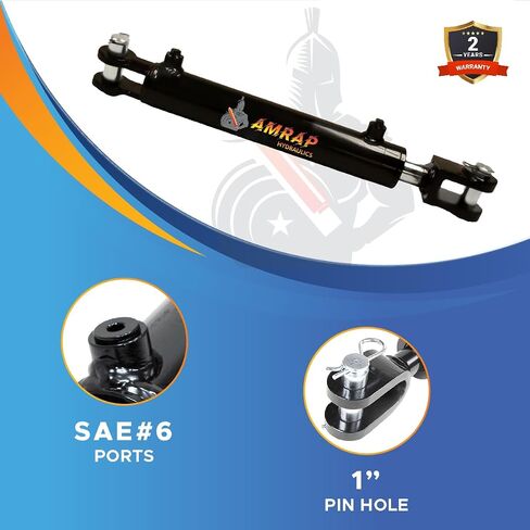 2x6 Hydraulic Cylinder - 2" Bore 6" Stroke Double Acting Welded Clevis Hydraulic Cylinder 3000 PSI Retracted: 16.25", Extended: 22.25", SAE #6 in Kuwait