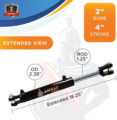 2x6 Hydraulic Cylinder - 2" Bore 6" Stroke Double Acting Welded Clevis Hydraulic Cylinder 3000 PSI Retracted: 16.25", Extended: 22.25", SAE #6 in Kuwait