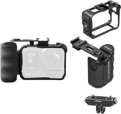Xplorer Grip Kit Bundle(Camera Grip&Cage&Quicke Release Mount) for Insta360 Ace Pro 2/Ace Pro/Ace Extended Holder Mount with Adjustable Shutter Button in Kuwait