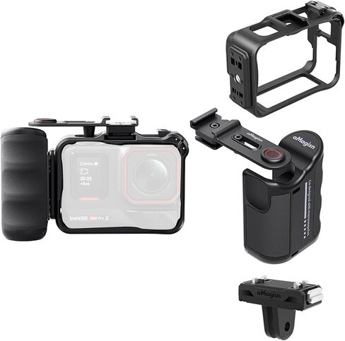 Xplorer Grip Kit Bundle(Camera Grip&Cage&Quicke Release Mount) for Insta360 Ace Pro 2/Ace Pro/Ace Extended Holder Mount with Adjustable Shutter Button in Kuwait