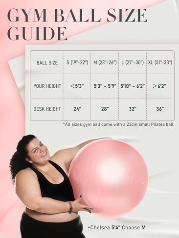 Yoga Ball for Exercise, Pilates Set, 4 Sizes Fitness Ball for Workout, Birthing, Pregnancy, Physical Therapy- Pump Included in Kuwait
