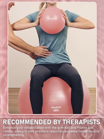 Yoga Ball for Exercise, Pilates Set, 4 Sizes Fitness Ball for Workout, Birthing, Pregnancy, Physical Therapy- Pump Included in Kuwait