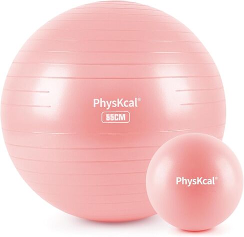 Yoga Ball for Exercise, Pilates Set, 4 Sizes Fitness Ball for Workout, Birthing, Pregnancy, Physical Therapy- Pump Included in Kuwait
