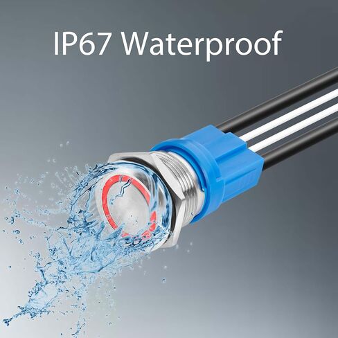 مفتاح زر الضغط على LED ، الفولاذ المقاوم للصدأ ، IP67 مقاوم للماء 5-24V 20A 1NO ، مع قابس سلك (1 ، أحمر ، 16 مم) in Kuwait