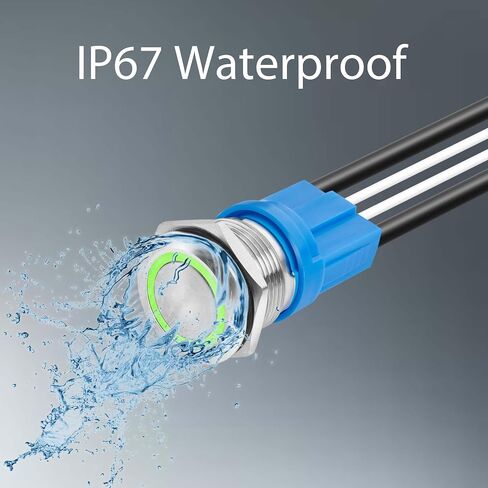 مفتاح زر الضغط على LED ، الفولاذ المقاوم للصدأ ، IP67 مقاوم للماء 5-24V 20A 1NO ، مع قابس سلك (1 ، أحمر ، 16 مم) in Kuwait