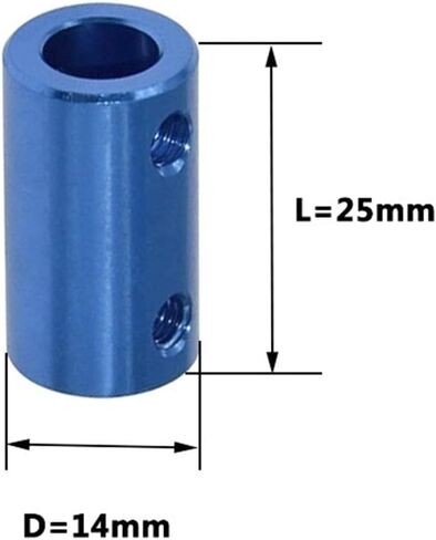 1PC زرقاء السهول محرك مقرن D14 L25 Bore 3mm 10mm مرنة ألومنيوم سبيكة 3D in Kuwait