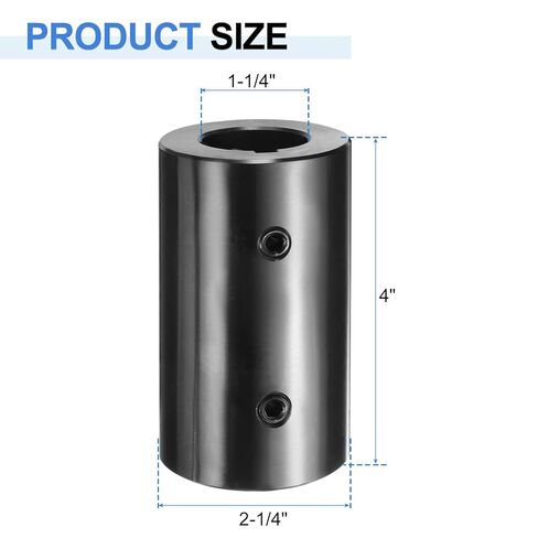 اقتران عمود UXCELL ، 1-1/4 "Bore 2-1/4" OD 4 "طول أكسيد أسود مطلي ASTM1045 الصلب اقتران الصلب لعجلة محرك الطابعات ثلاثية الأبعاد (2 مجموعة من البراغي) in Kuwait
