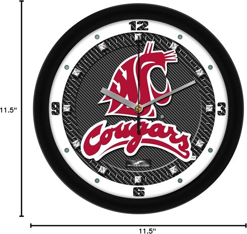 Suntime Washington State Cougars Clock ، فن فريق ألياف الكربون المطبوع ، حركة كوارتز صامتة غير محددة ، 11.5 " in Saudi Arabia