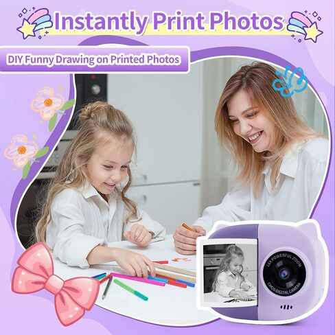 Rongta Instant Print Camera for Kids, Children Portable Camara Toy Birthday Gifts, 2.4 Inch Screen Kids Digital Camera for Girls Boys Age 3 4 5 6 7 8 9 10,Green in Kuwait