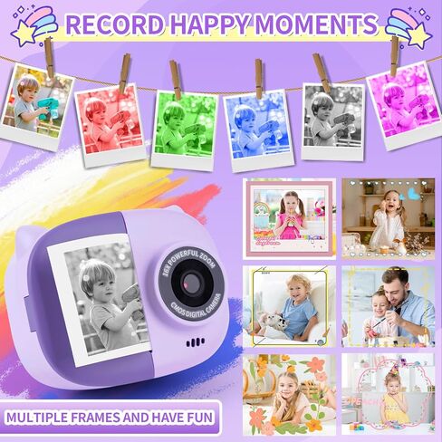 Rongta Instant Print Camera for Kids, Children Portable Camara Toy Birthday Gifts, 2.4 Inch Screen Kids Digital Camera for Girls Boys Age 3 4 5 6 7 8 9 10,Green in Kuwait