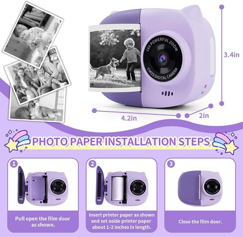 Rongta Instant Print Camera for Kids, Children Portable Camara Toy Birthday Gifts, 2.4 Inch Screen Kids Digital Camera for Girls Boys Age 3 4 5 6 7 8 9 10,Green in Kuwait