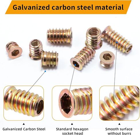 151 PCS Threaded Inserts for Wood, M6, M8, M10 Threaded Wood Inserts Furniture Screw Assortment, Suitable for Woodworking, Furniture Repair, and Nut Insert Applications in Saudi Arabia
