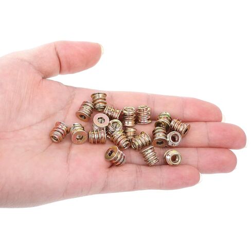 20Pcs M4x10mm Furniture Threaded Insert Nuts, Carbon Steel Hex Drive Threaded Inserts Thread Fastener Connector for Wood Furniture Assortment in Saudi Arabia