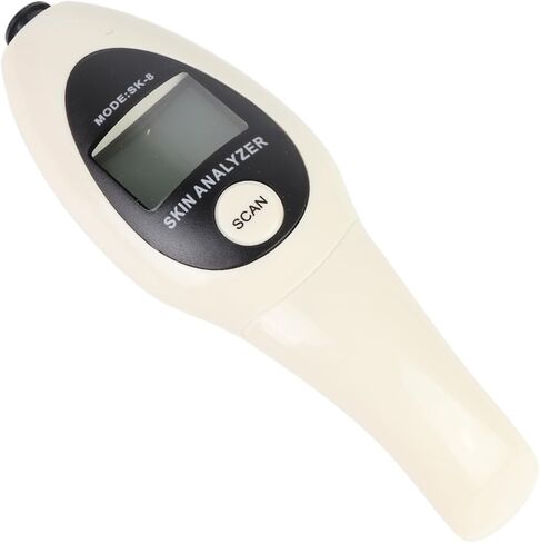 Digital LCD Display Precision Skin Sensor Tester Facial Water Oil Analyzer for Home Beauty Salon Professional Skin Hospital Pink White ABS (White) in Saudi Arabia