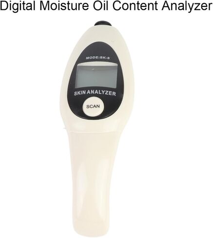 Digital LCD Display Precision Skin Sensor Tester Facial Water Oil Analyzer for Home Beauty Salon Professional Skin Hospital Pink White ABS (White) in Saudi Arabia