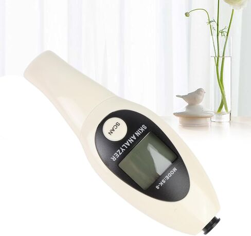 Digital LCD Display Precision Skin Sensor Tester Facial Water Oil Analyzer for Home Beauty Salon Professional Skin Hospital Pink White ABS (White) in Saudi Arabia
