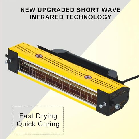Short Wave Infrared Paint Curing Lamp - 1000W/2000W Spray Baking Booth Heater, 60-70℃ Baking Temp, Hand-held Portable for Preheating Before Spraying, 220V in Saudi Arabia