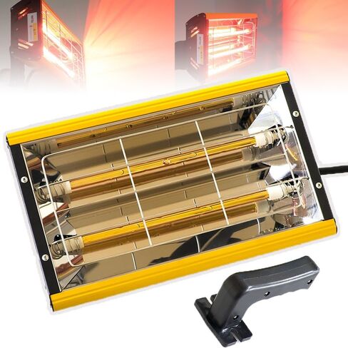 2000W Infrared Paint Curing Lamp with Bracket, Adjustable Temperature 0-200°C, 0-90 Min Timer, 350x400mm Baking Area, 270mm Lamp Length, Ideal for Car Repair in Saudi Arabia