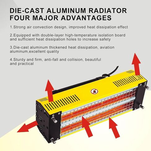 مصباح لعلاج الطلاء بالأشعة تحت الحمراء قصيرة الموجة - 1000W/2000W ضوء تسخين السيارات المحمولة المحمولة لخبز السيارات - 0.6x0.38m منطقة المعالجة in Saudi Arabia
