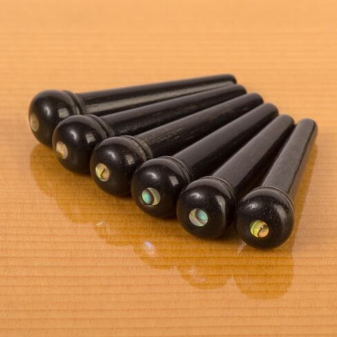 Waverly Ebony Guitar Bridge Pins with Abalone Dot Inlay, Unslotted, Set of 6 in Saudi Arabia