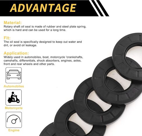 Universal Oil Seal TC Double Lip W Steel Spring Seal Ring Rotary Shaft Seal 40x80x10mm High Pressure NBR Rubber Black 5pcs in Saudi Arabia