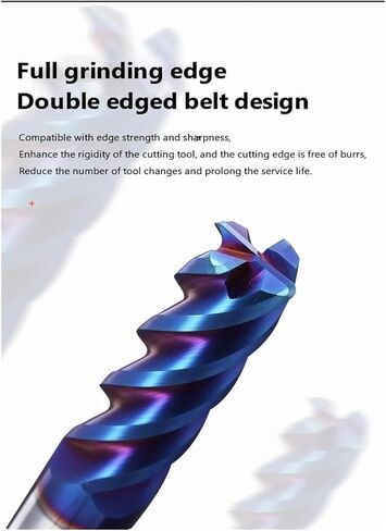 Solid Carbide Corner Radius End Mills HRC65 4 Flutes Nano Blue Coating CNC Tools HRC65 Endmills R0.5 R1~8 Surface Machining(20R2X45X100L) in Saudi Arabia