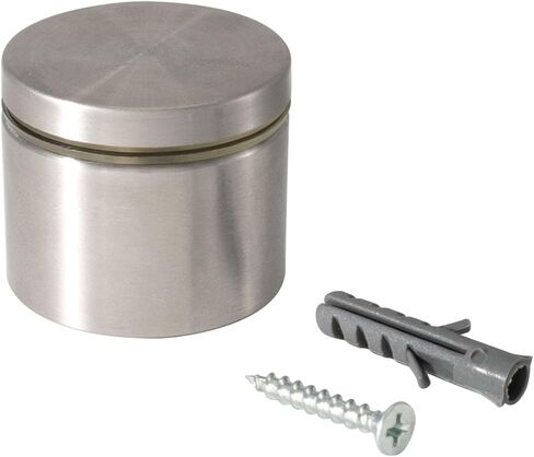 Stainless Steel Standoff 1-1/2 Inch Diameter x 1 Inch Barrel Length Brushed Finish for PVC, Glass and Acrylic Sign Stand Off Wall Anchors and Screws 4 Piece Pack for Heavy Signs in Saudi Arabia