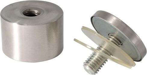 Stainless Steel Standoff 1-1/2 Inch Diameter x 1 Inch Barrel Length Brushed Finish for PVC, Glass and Acrylic Sign Stand Off Wall Anchors and Screws 4 Piece Pack for Heavy Signs in Saudi Arabia