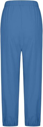 Womens Linen Pants Drawstring Casual Pants Elastic Summer Pants Comfy Wide Leg Pants Loose Beach Trousers with Pocket in Saudi Arabia