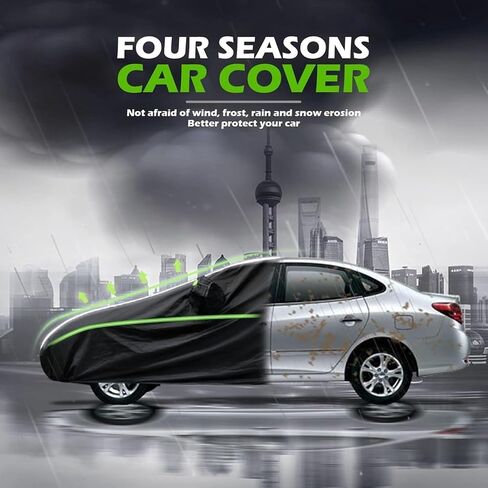 غطاء السيارة في الهواء الطلق متوافق مع Yugo Florida Hatchback 2008 Cover All Weather Breatable Carge Car ، مع سوستة ، أغطية مخصصة للسيارات ، أربعة مواسم ، مناسبة لجميع المواسم (11) in Kuwait