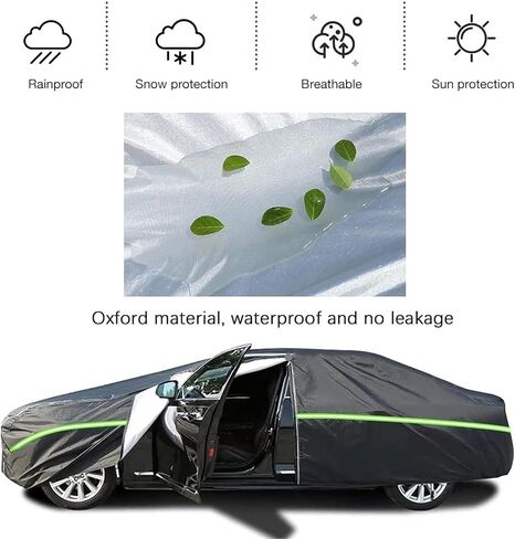 غطاء السيارة في الهواء الطلق متوافق مع Yugo Florida Hatchback 2008 Cover All Weather Breatable Carge Car ، مع سوستة ، أغطية مخصصة للسيارات ، أربعة مواسم ، مناسبة لجميع المواسم (11) in Kuwait