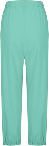 Womens Linen Pants Drawstring Casual Pants Elastic Summer Pants Comfy Wide Leg Pants Loose Beach Trousers with Pocket in Saudi Arabia