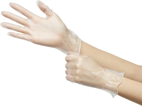 Trilon Exam Gloves - Vinyl, Powder-Free, Beaded Cuff, Non-Sterile Glove - Ambidextrous, Translucent, Size Small, 100 Count, 1 Box in Saudi Arabia